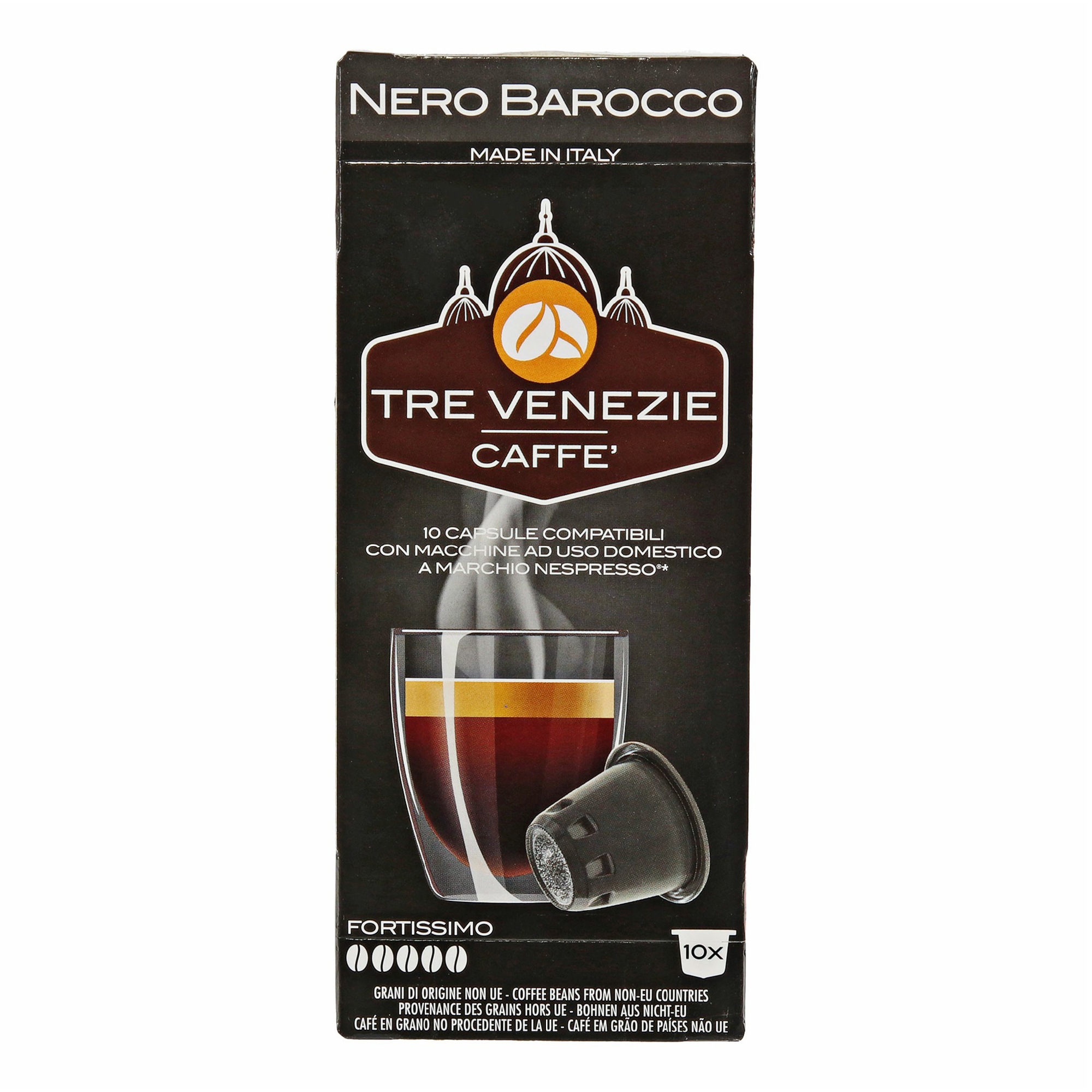 Кофе Tre Venezie Caffe Nero Barocco в капсулах 700 г 10 шт