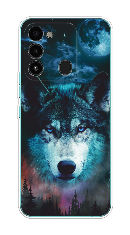 

Чехол на Tecno Spark Go 2022/8С/9 "Лунный волк", Бирюзовый;розовый;синий, 301250-1