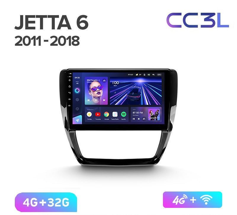 Магнитола TEYES VOLKSWAGEN JETTA 6 2011-2018 г. CC3L 4/32ГБ Android 10, IPS экран, DSP, 4G