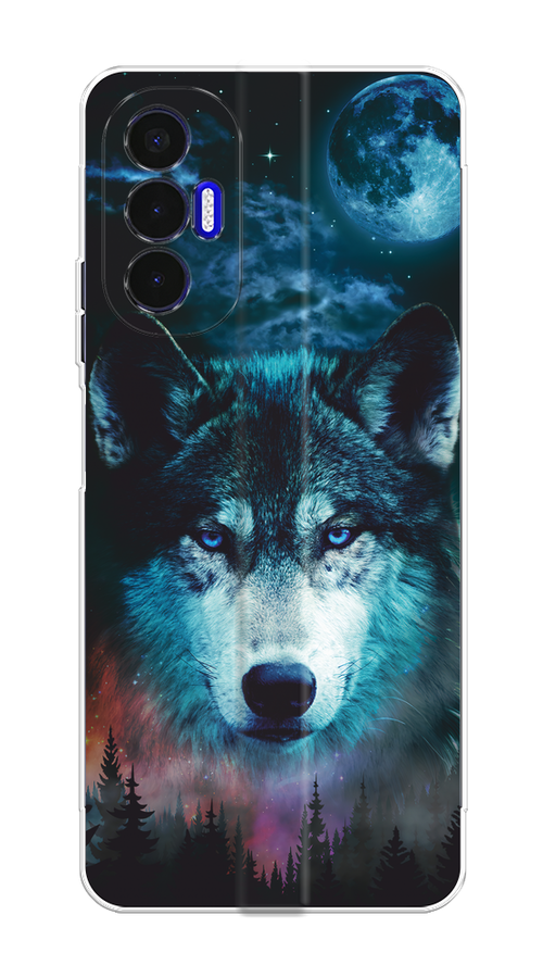 

Чехол на Tecno Pova 3 "Лунный волк", Бирюзовый;розовый;синий, 301550-1