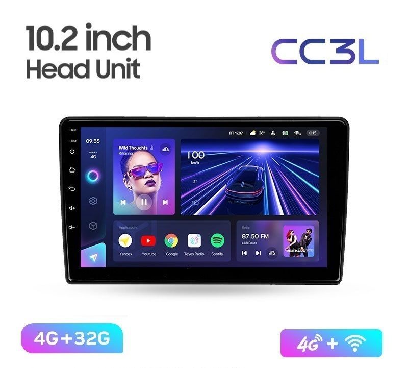 Магнитола TEYES CC3L 432ГБ 10 дюймов Android 10 IPS экран DSP 4G модем чип-усилитель 4289000₽