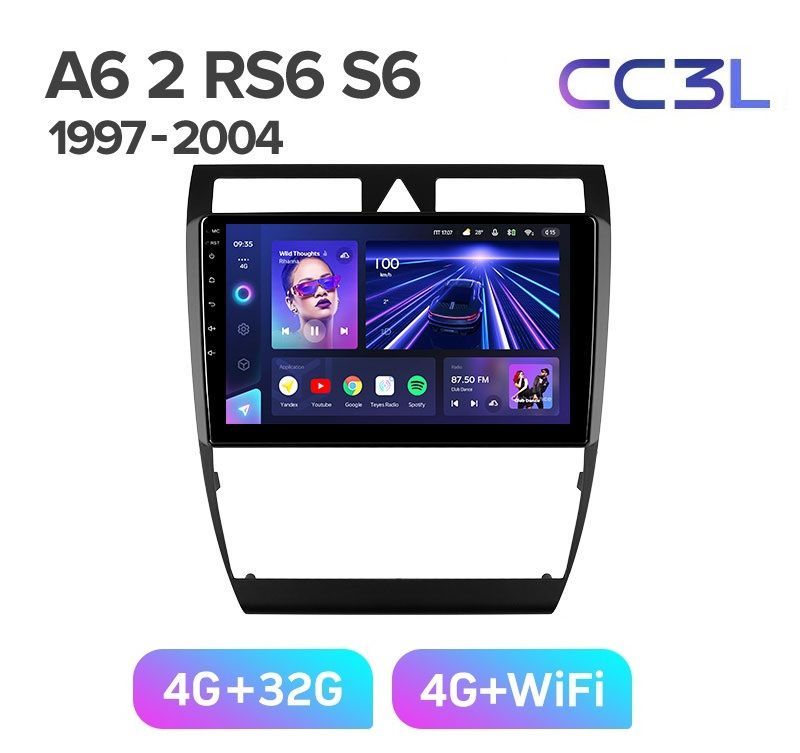 Магнитола TEYES AUDI A6 1997-2004 г CC3L 432ГБ Android 10 IPS экран DSP 4G модем чип 4489000₽