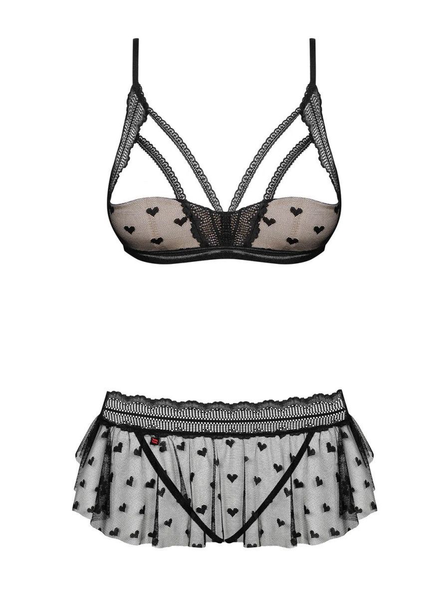 

Пикантный комплект белья Obsessive Heartia черный S/M, Пикантный комплект белья Heartia, черный, (S/M)