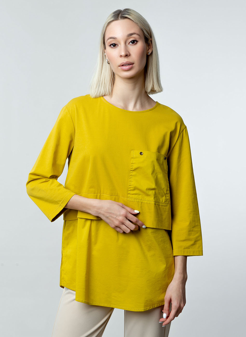 

Блуза женская Avelontailor 56118 желтая 44 RU, 56118