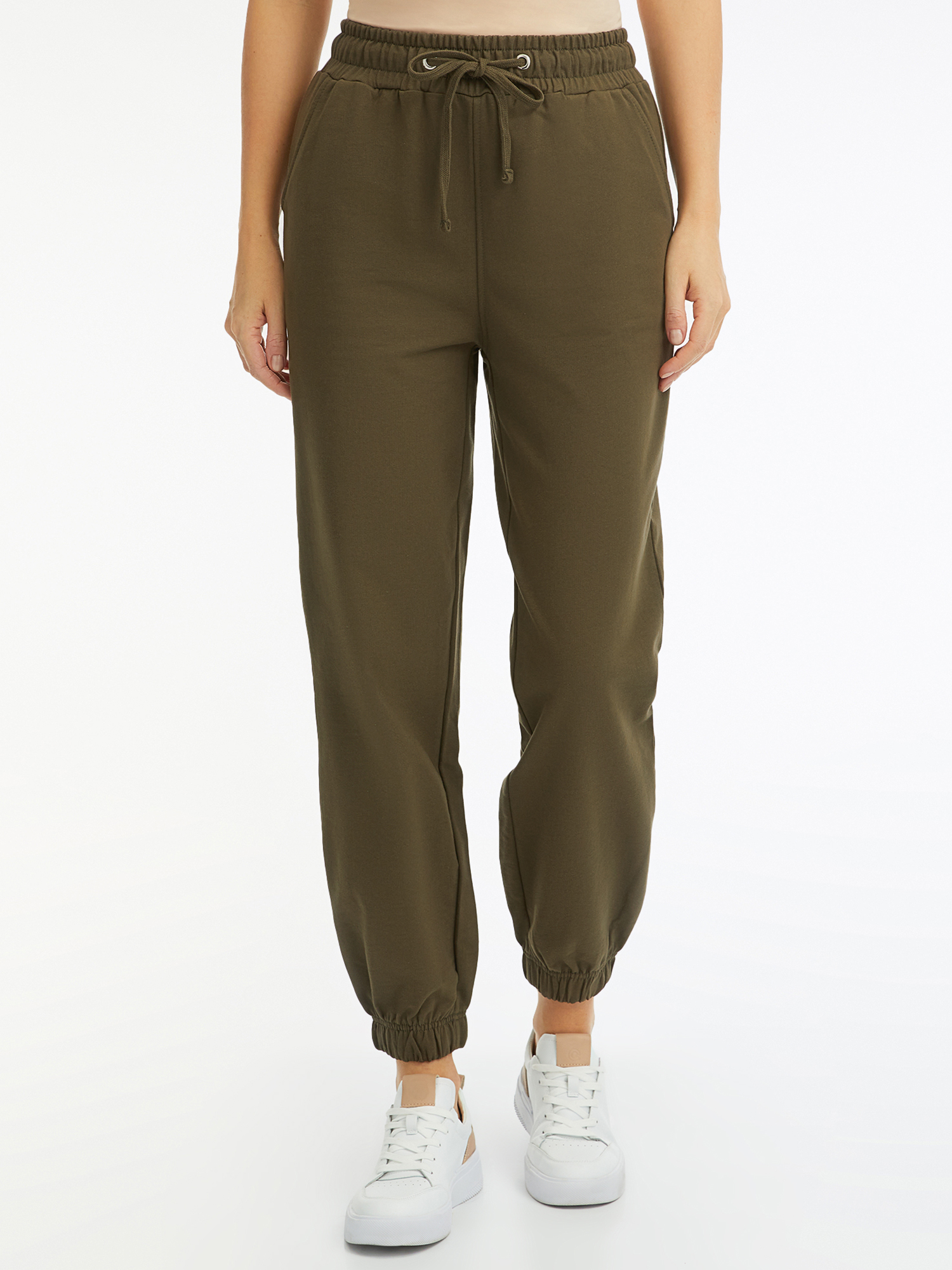 Спортивные брюки женские oodji 16701086-3 зеленые M