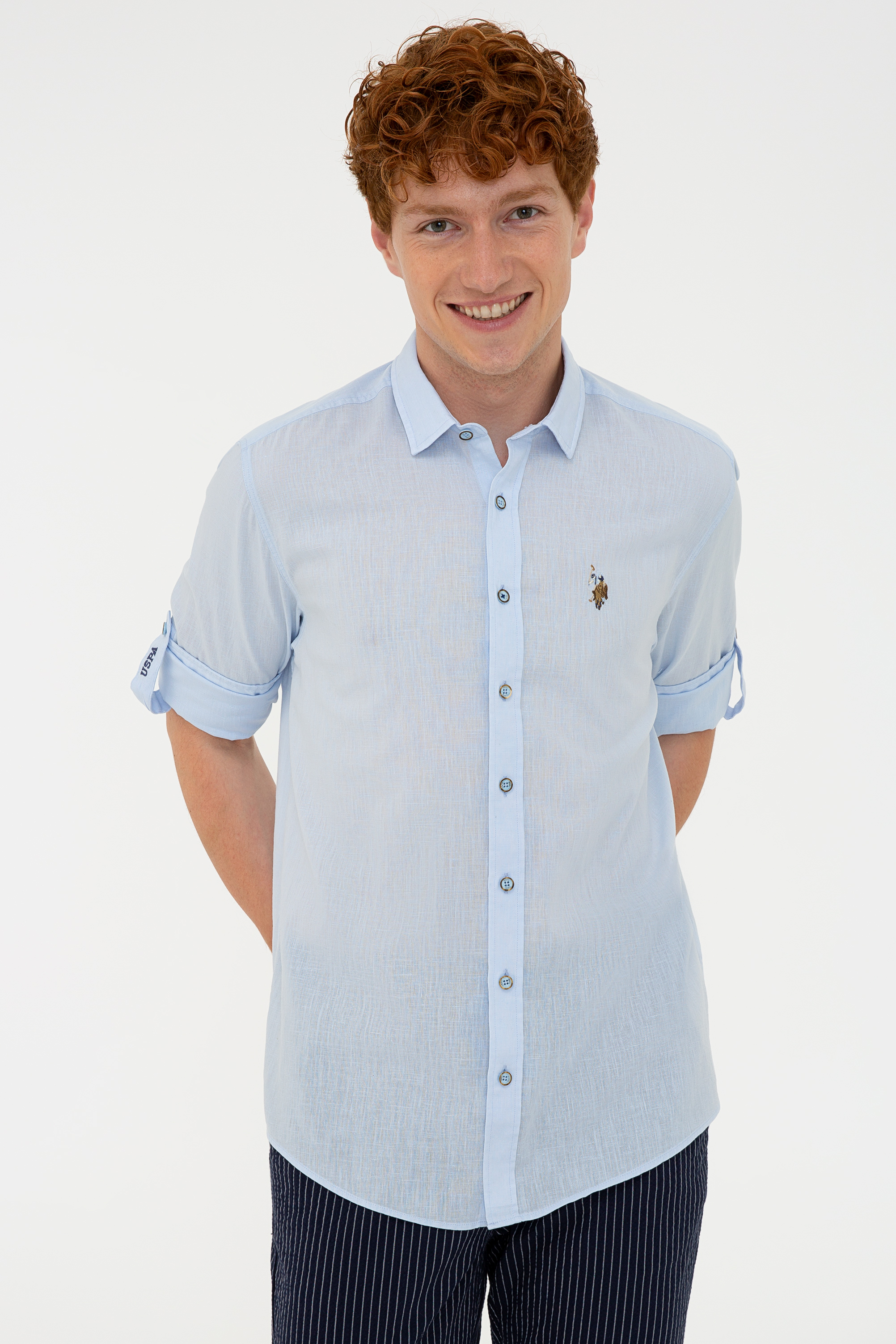 

Рубашка мужская U.S. POLO Assn. G081SZ0040ENZO021Y голубая 2XS, G081SZ0040ENZO021Y