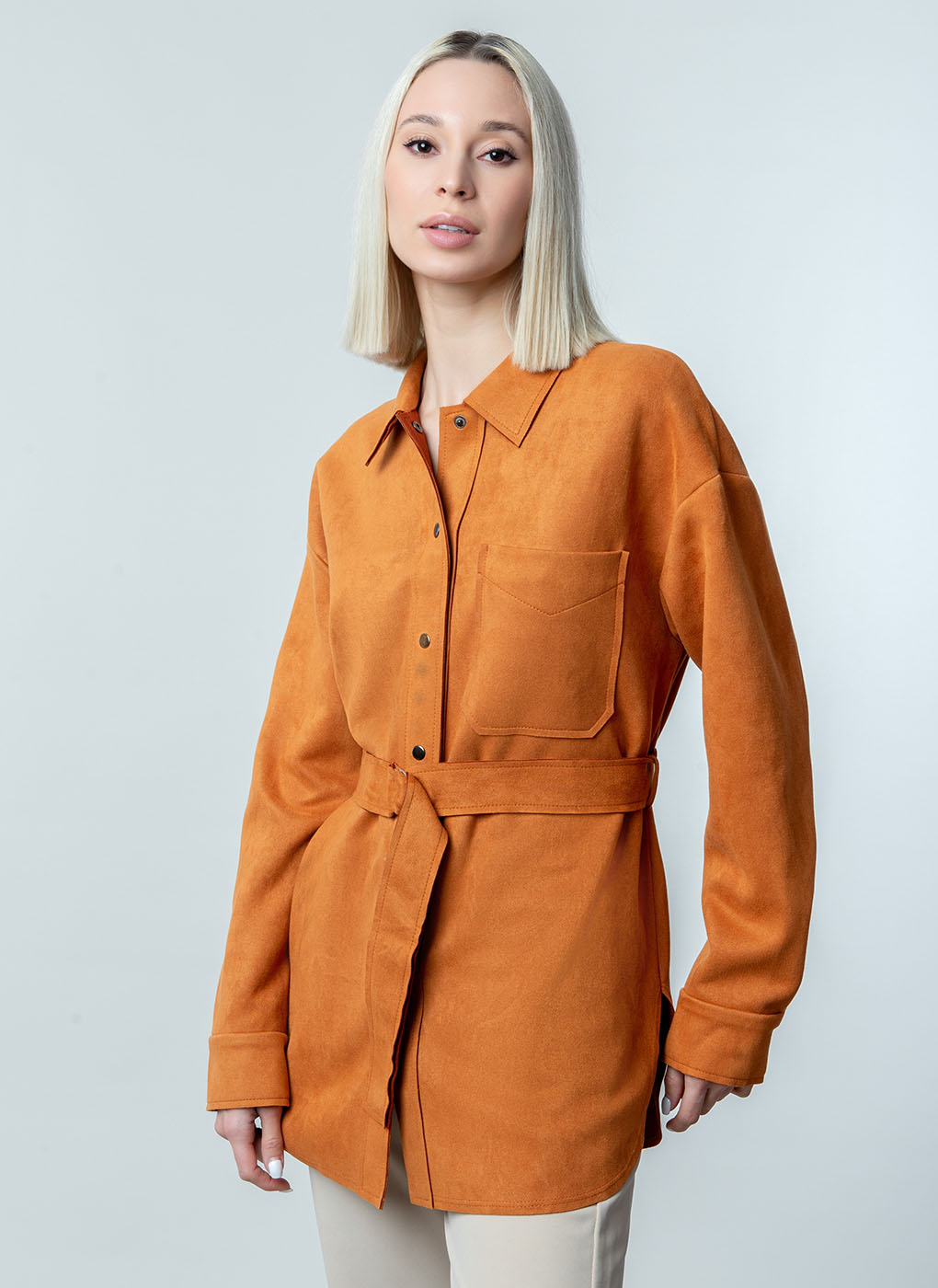 

Рубашка женская Avelontailor 59404 оранжевая 42 RU, 59404