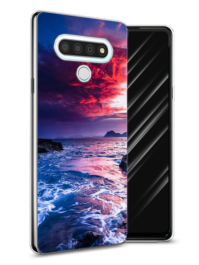 

Чехол Awog на LG Stylo 6 "Волны 1", Розовый;синий, 84550-4