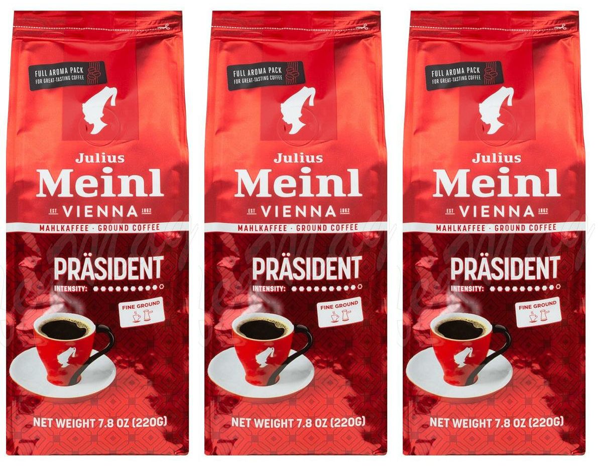 Кофе молотый Julius Meinl Prasident Classic Collection, 220 г х 3 шт