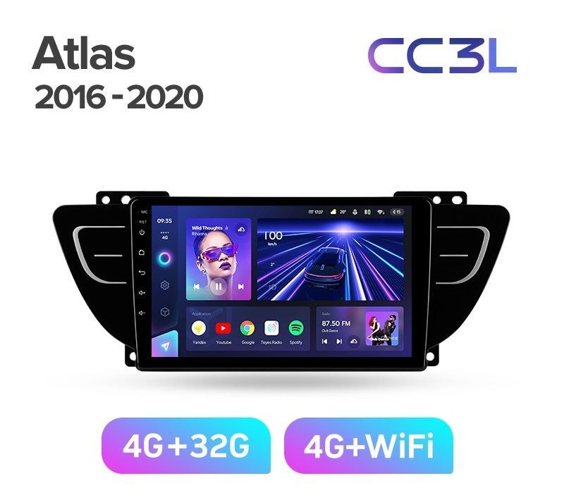 Магнитола TEYES GEELY ATLAS NL 2016-2020 г CC3L 432ГБ Android 10 IPS экран DSP 4G мод 2349000₽