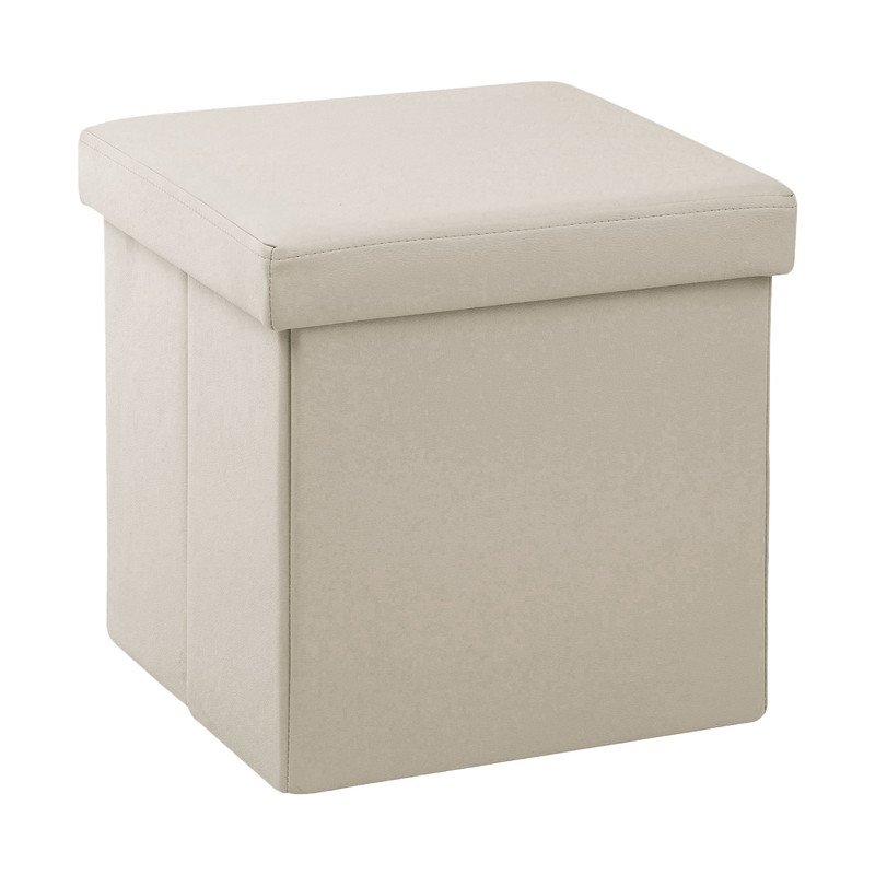 

GOOD SALE 10202 Пуф складной из экокожи, молочный 38х38х36 см, 10202