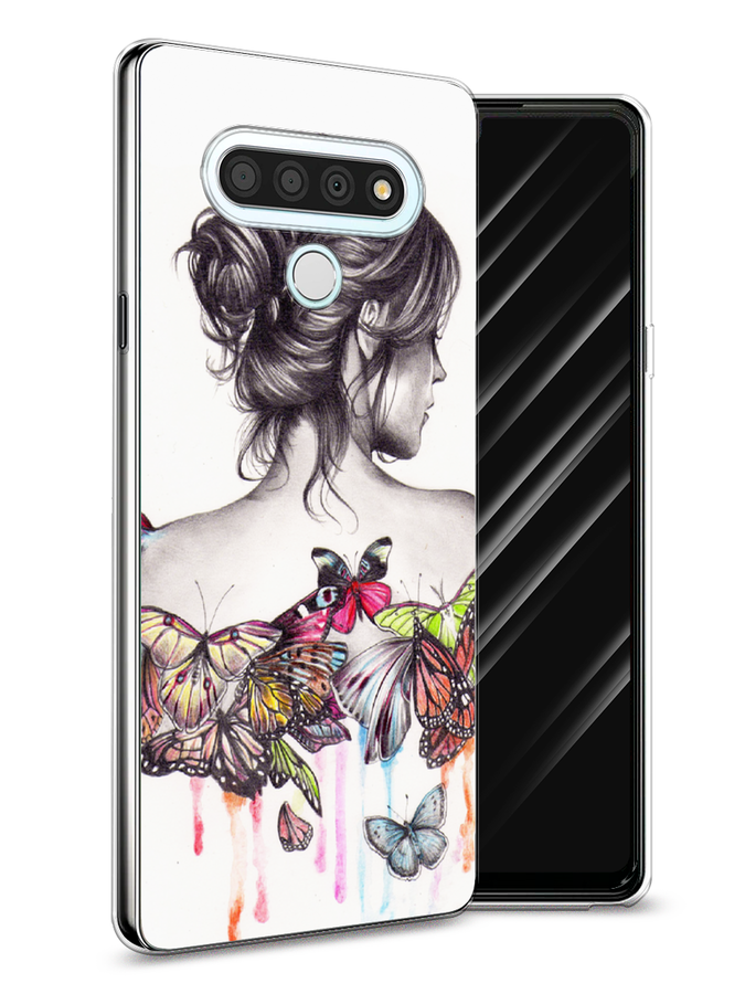 

Чехол Awog на LG Stylo 6 "Девушка с бабочками", Коричневый, 84550-10