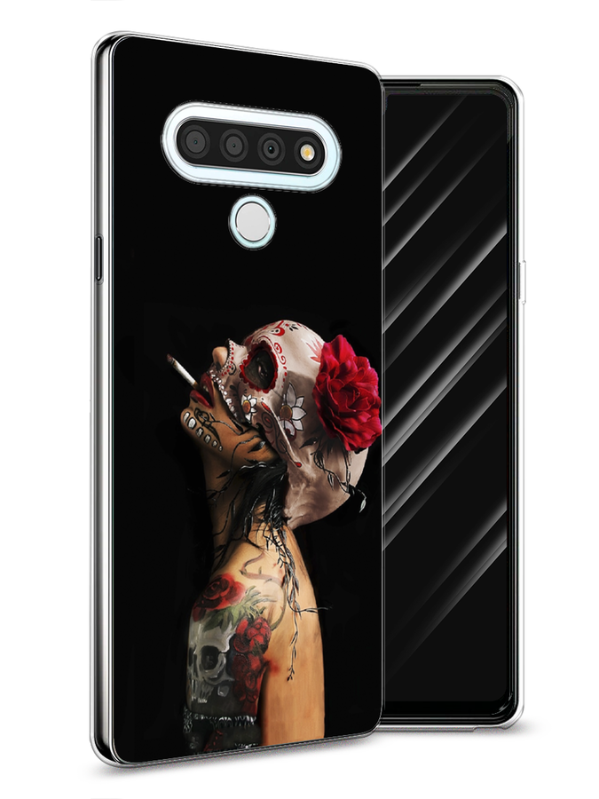 

Чехол Awog на LG Stylo 6 "Девушка с черепом", Черный;красный;бежевый, 84550-9