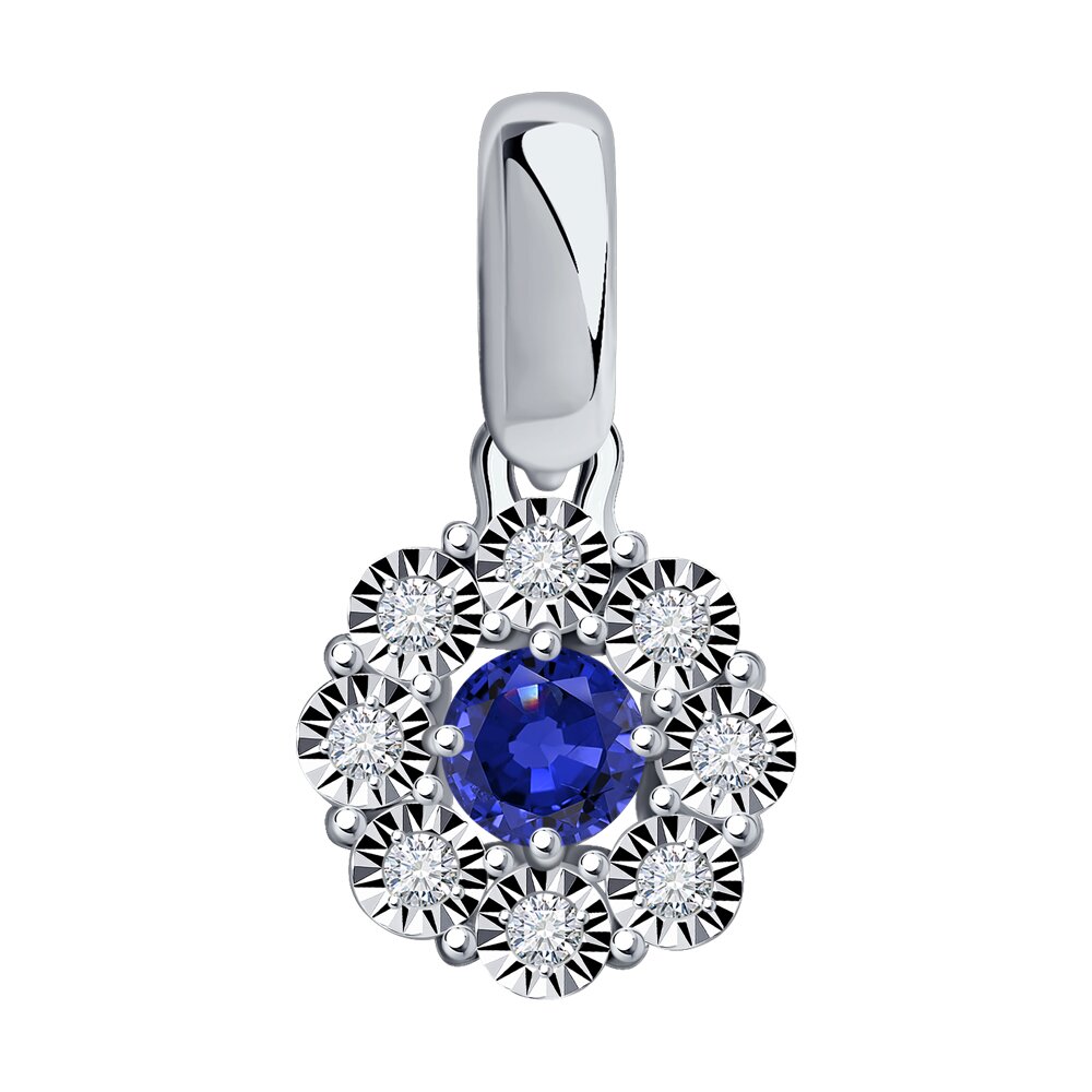 

Кулон из белого золота Diamant 52-230-01776-1, бриллиант/сапфир, 52-230-01776-1