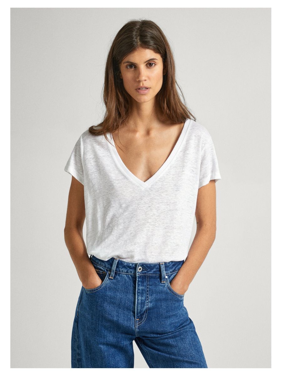 

Футболка женская Pepe Jeans London PE121D0W0 белая XL, Белый, PE121D0W0