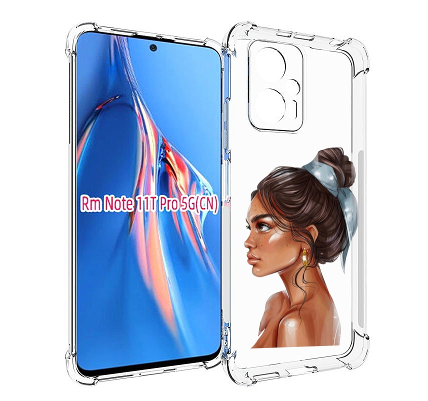 

Чехол MyPads Девушка-с-повязкой женский для Xiaomi Redmi Note 11T Pro / 11T Pro Plus / ..., Прозрачный, Tocco