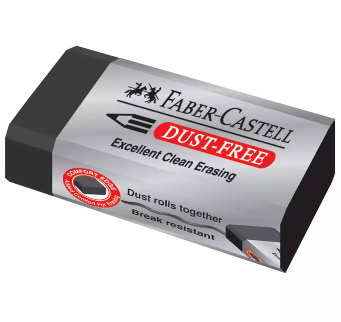 Ластик канцелярский Faber Castell, ПВХ, черный 2x5x7 см, 1 шт