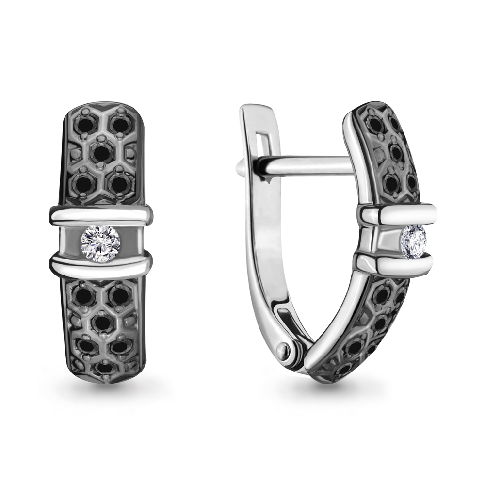 

Серьги из белого золота с бриллиантом Aquamarine 942320Ч, 942320Ч_585_бз
