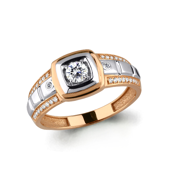 

Кольцо из красного золота с фианитом р., Aquamarine 62178, 62178_585_кз