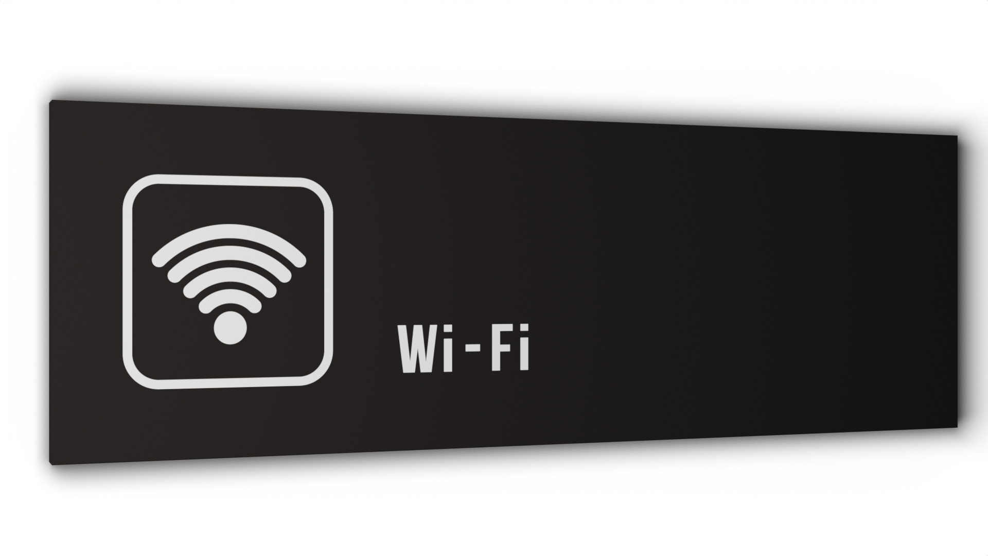

Табличка Wi-Fi, Черная матовая, 30 см х 10 см, Черный, Пластик черный 30
