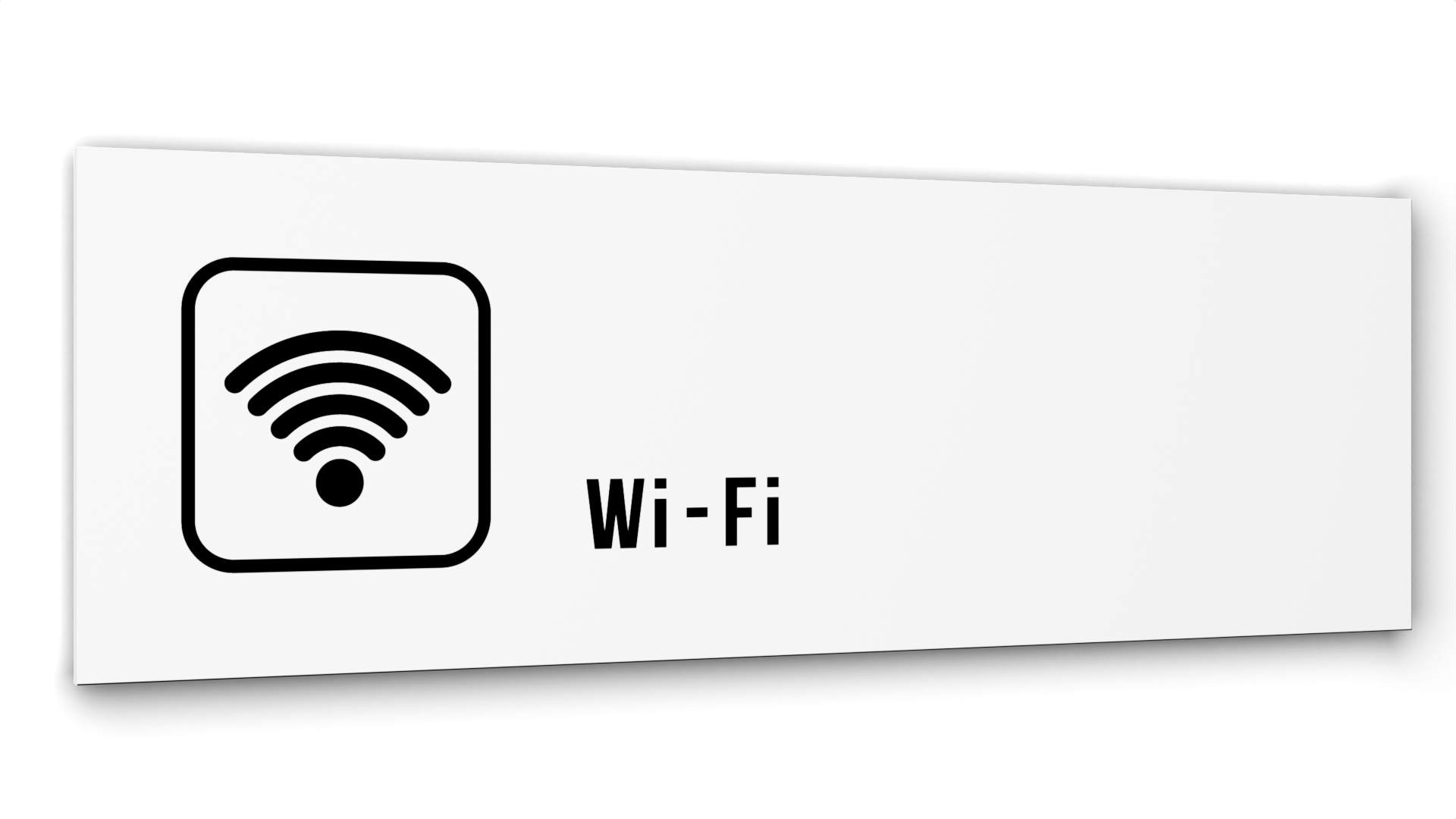 Табличка Wi-Fi, Белая глянцевая, 30 см х 10 см