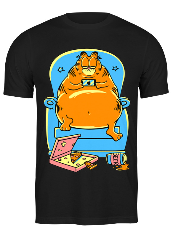 

Футболка мужская Printio Кот гарфилд черная 3XL, Черный, Кот гарфилд