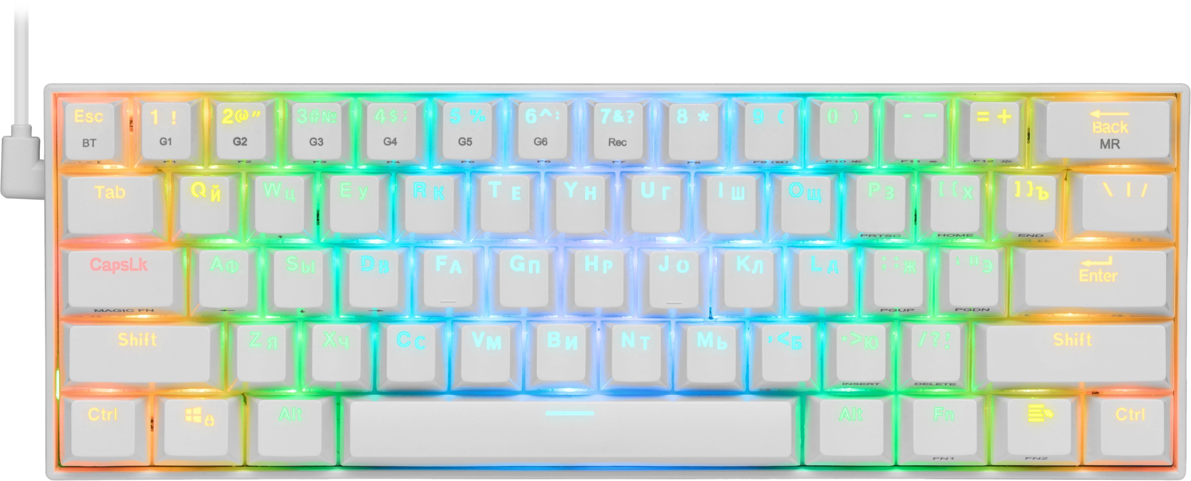 Беспроводная игровая клавиатура Redragon Draconic RU RGB White