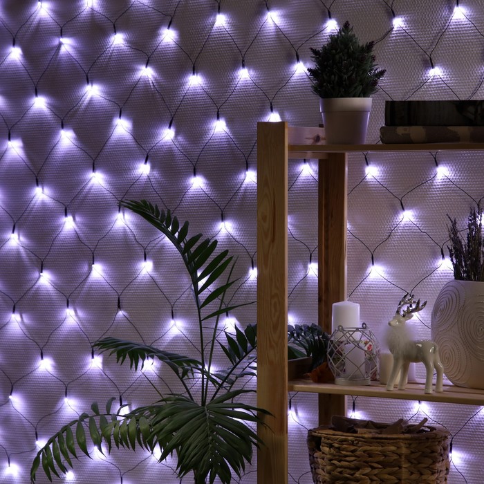 

Гирлянда Сеть 1.6  1.6 м, IP20, темная нить, 144 LED, свечение белое, 8 режимов, 220 В