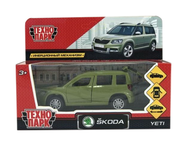 

игрушечная машинка металлическая, инерционная "Skoda Yeti", 12 см, Зеленый