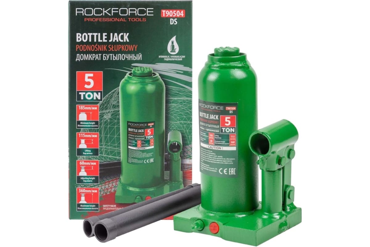

Домкрат Бутылочный 5Т 195-395Мм С Клапаном ROCKFORCE rft90504(ds), Черный