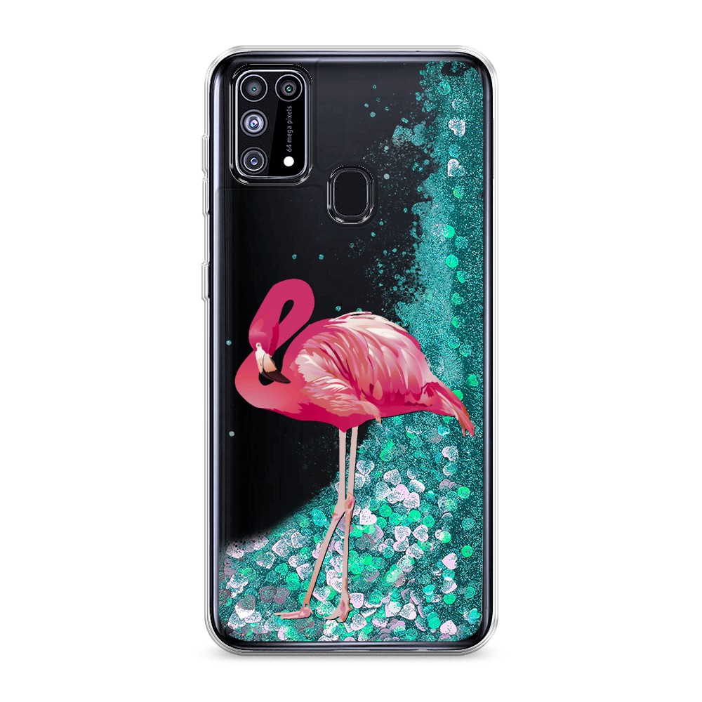 

Жидкий чехол с блестками "Застенчивый фламинго" на Samsung Galaxy M31, 2100795-1
