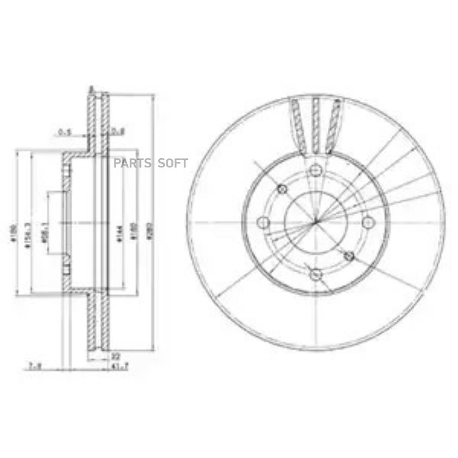 

Тормозной диск DELPHI комплект 1 шт. BG3596