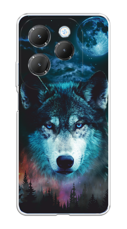 

Чехол на Infinix Hot 40 Pro "Лунный волк", Бирюзовый;розовый;синий, 3105350-1