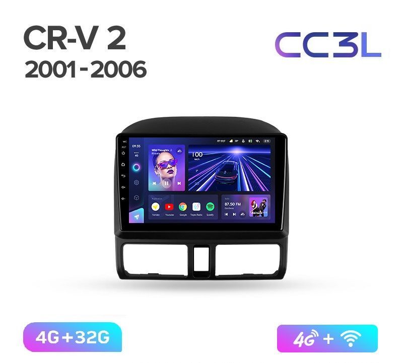 

Магнитола TEYES HONDA CR-V 2001-2006 г. CC3L 4/32ГБ Android 10, IPS экран, DSP, 4G модем,, сс3л cr-v 1-6