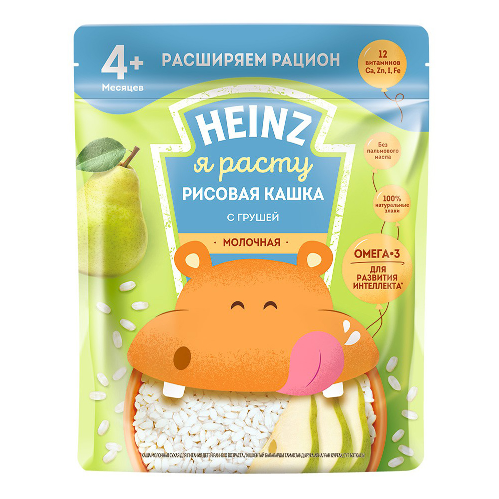 Каша Heinz рисовая молочная с грушей с 4 месяцев 200 г