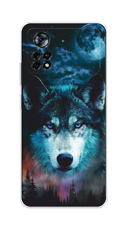

Чехол на Xiaomi Poco X4 Pro 5G "Лунный волк", Бирюзовый;розовый;синий, 313150-1
