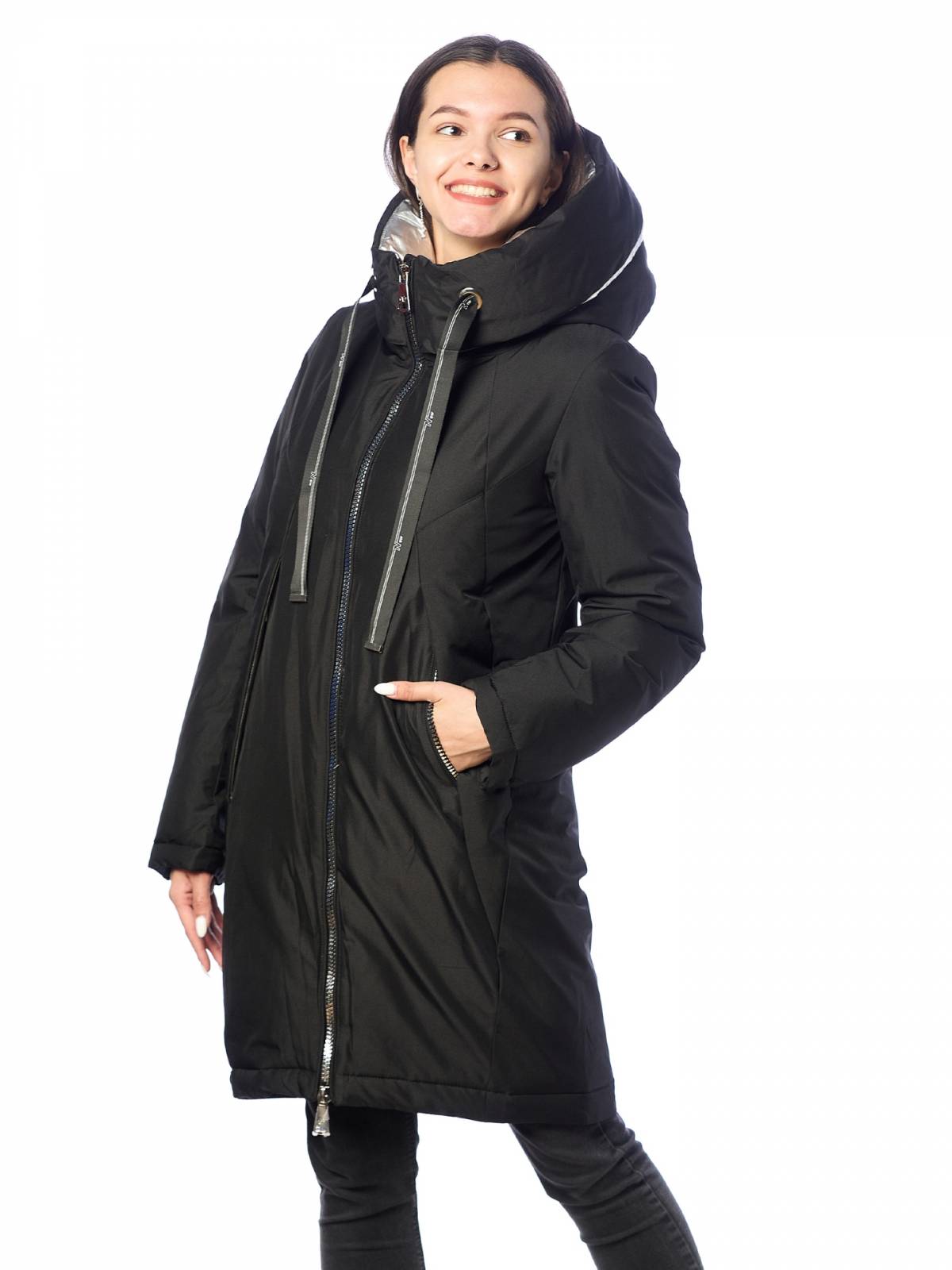 Пальто женское EVACANA 4071 черное 42 RU