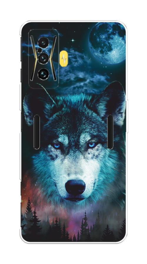 

Чехол на Xiaomi Poco F4/Redmi K40S "Лунный волк", Бирюзовый;розовый;синий, 315350-1