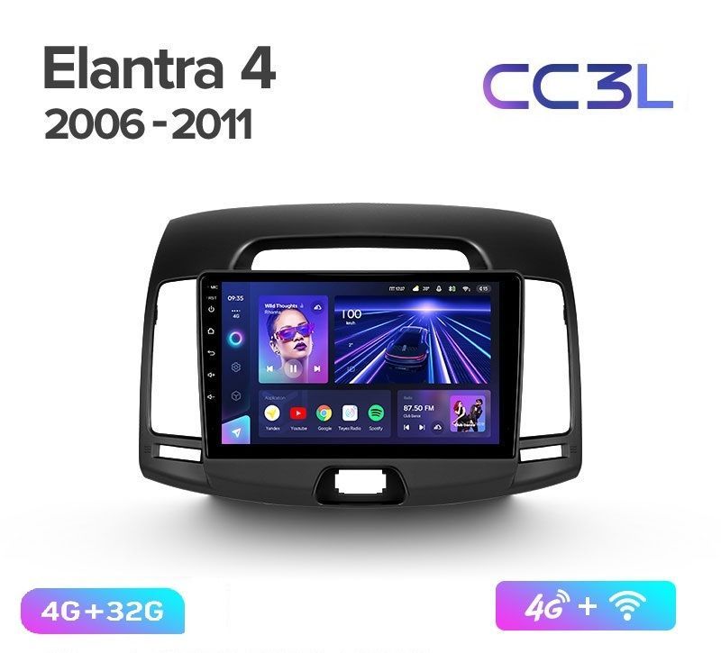 Магнитола TEYES HYUNDAI ELANTRA 2006-2011 г. CC3L 4/32ГБ Android 10, IPS экран, DSP, 4G мо