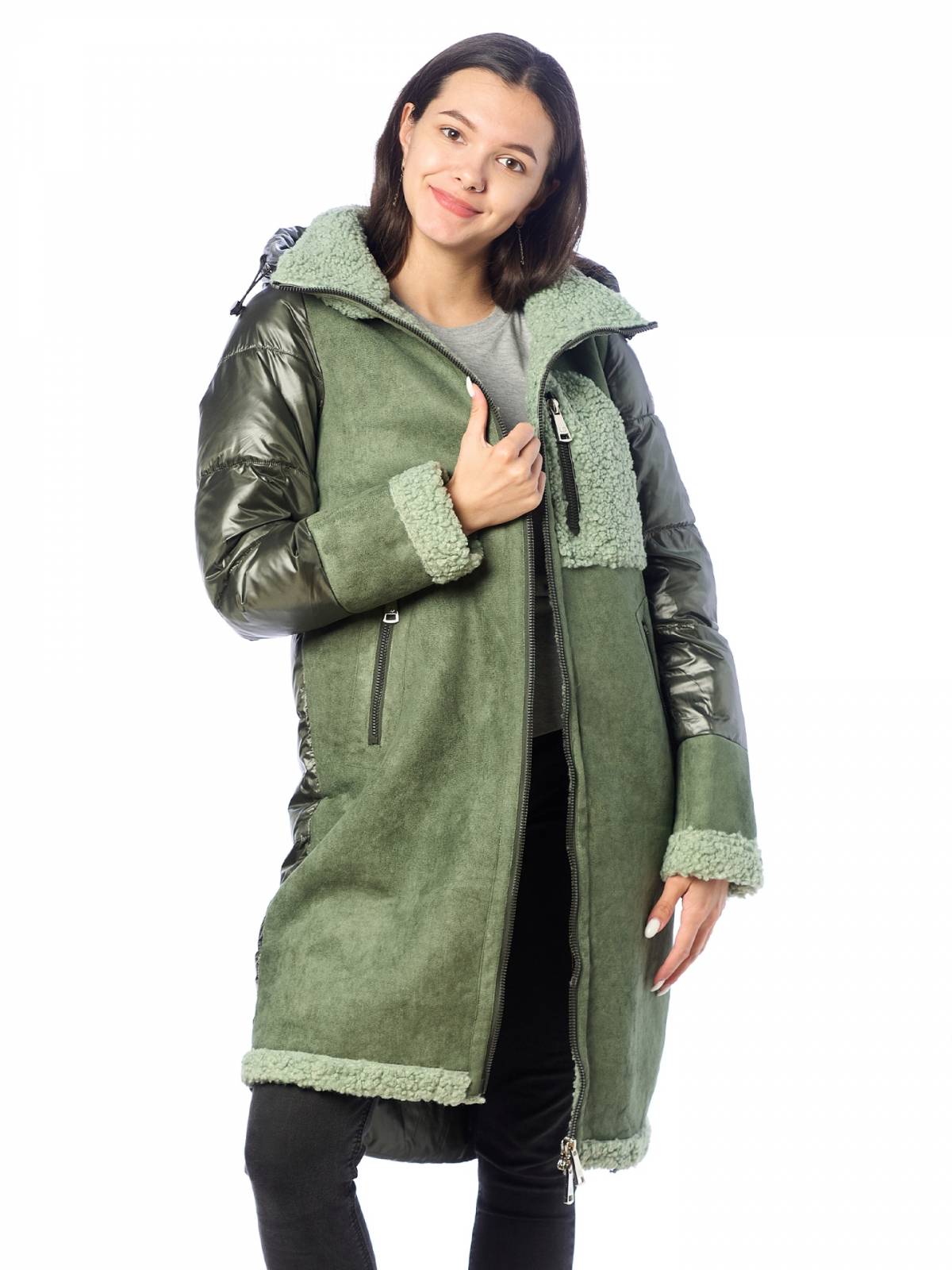 Куртка женская EVACANA 4064 зеленая 48 RU