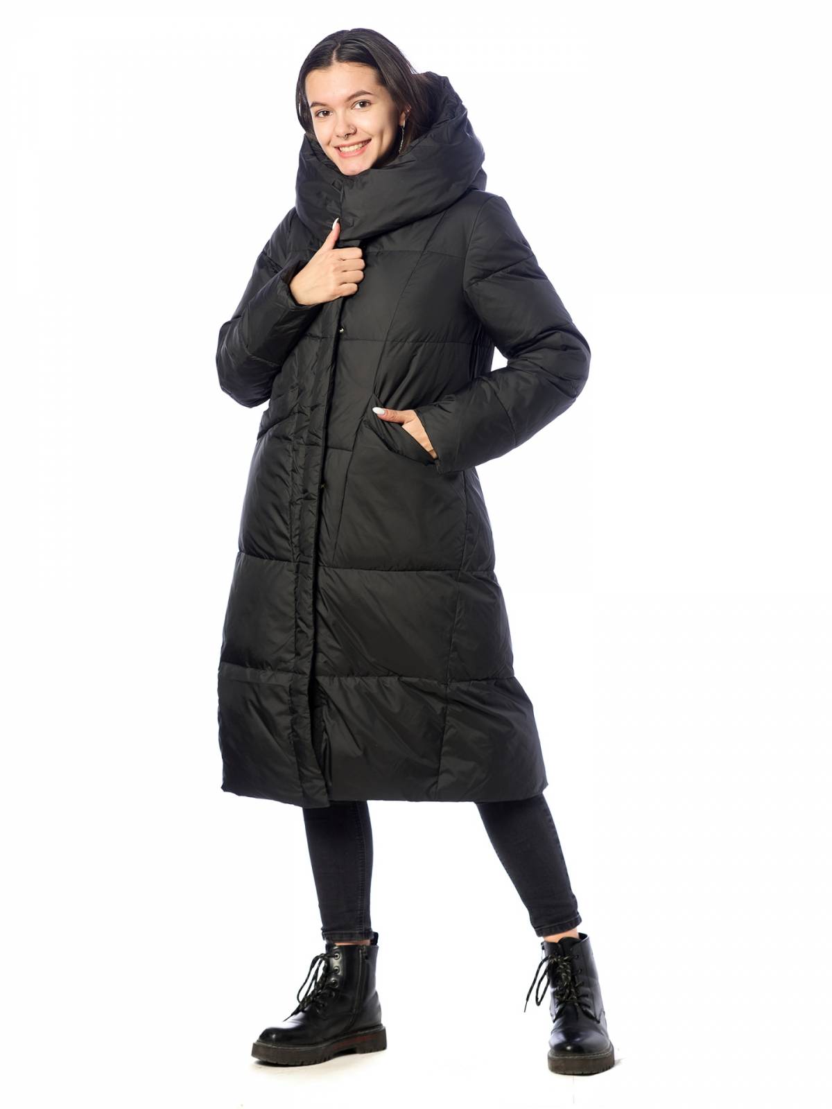 Пальто женское EVACANA 4070 черное 42 RU