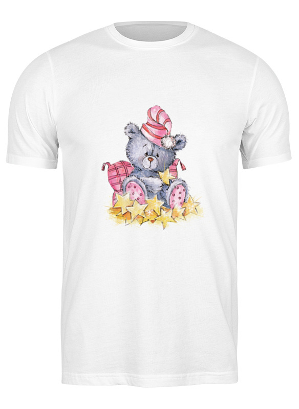 

Футболка мужская Printio Мишка белая 3XL, Белый, Мишка
