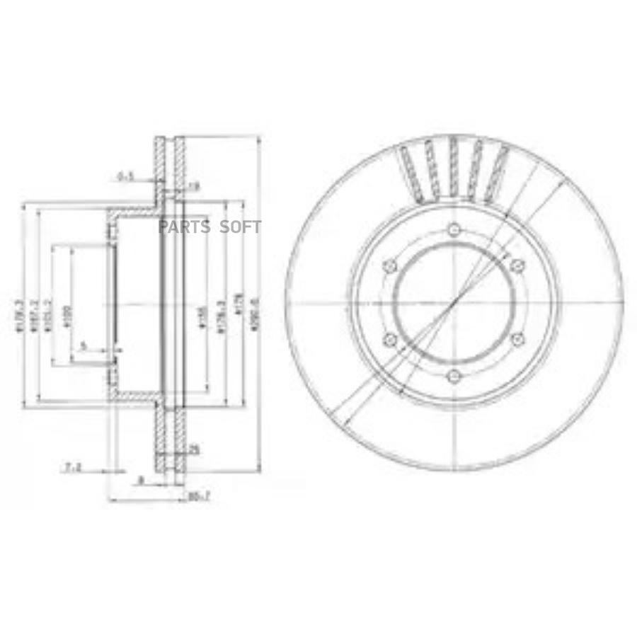 Тормозной диск DELPHI комплект 2 шт. BG3423