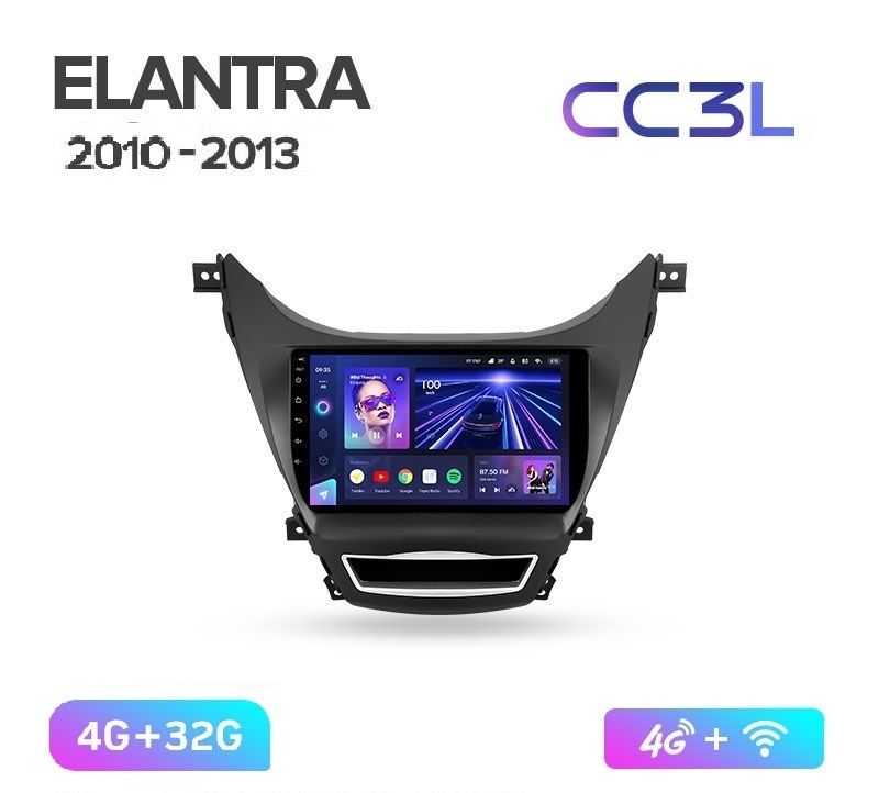 Магнитола TEYES HYUNDAI ELANTRA 2010-2013 г. CC3L 4/32ГБ Android 10, IPS экран, DSP, 4G мо