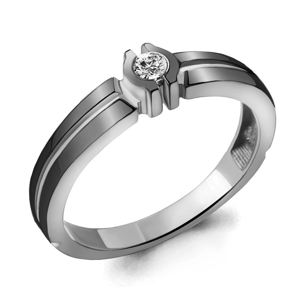 

Кольцо помолвочное из серебра с фианитом р., Aquamarine 68534А, 68534А_925_р