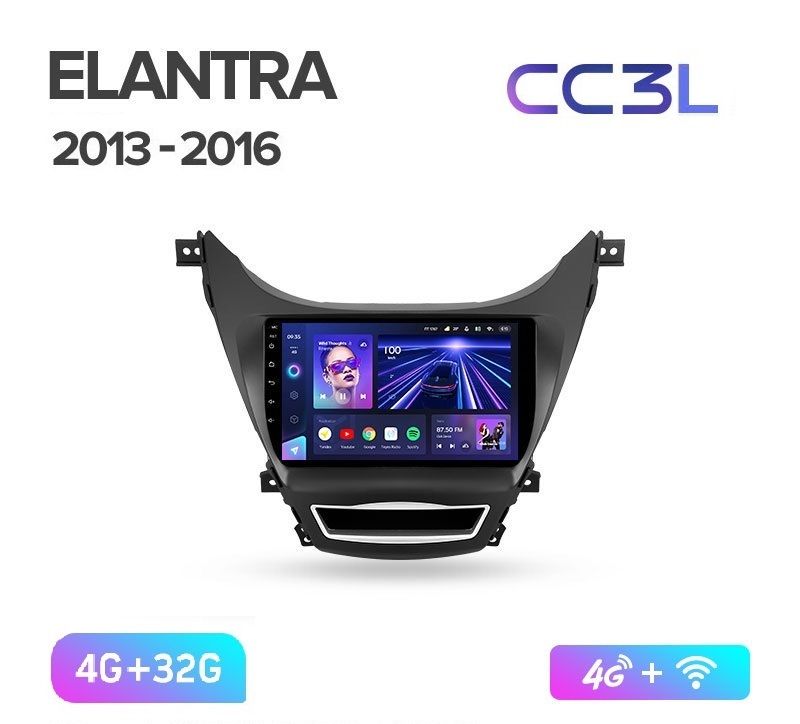 Магнитола TEYES HYUNDAI ELANTRA 2013-2016 г. CC3L 4/32ГБ Android 10, IPS экран, DSP, 4G мо