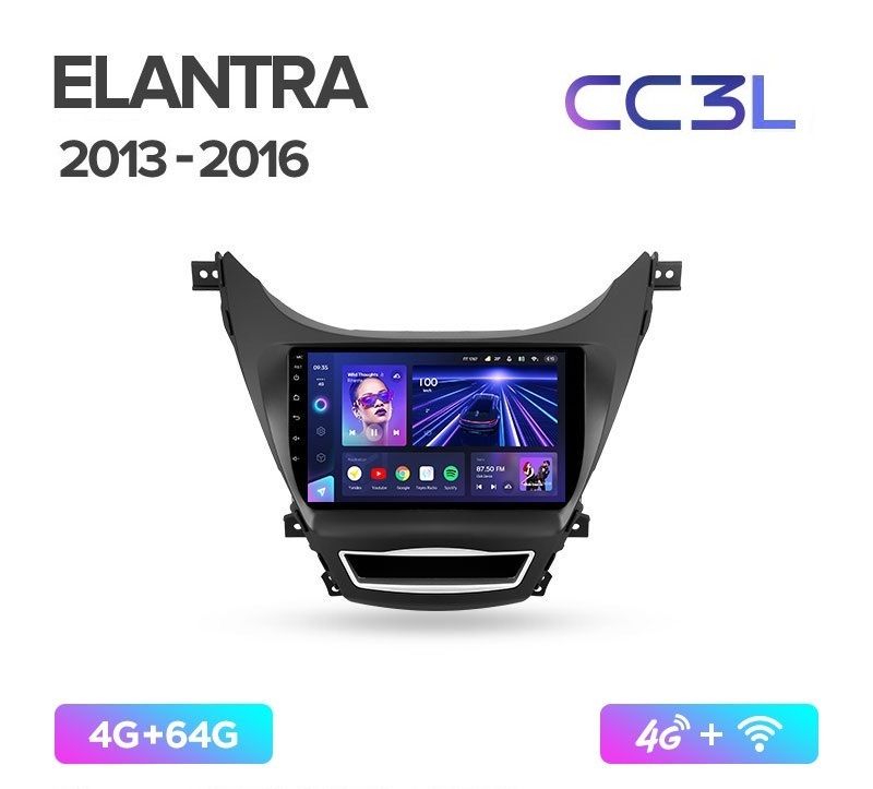 Магнитола TEYES HYUNDAI ELANTRA 2013-2016 г. CC3L 4/64ГБ Android 10, IPS экран, DSP, 4G мо