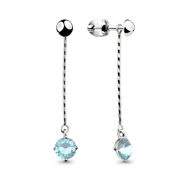 

Серьги джекеты из серебра со шпинелью Aquamarine 46063Н, 46063Н_925_р