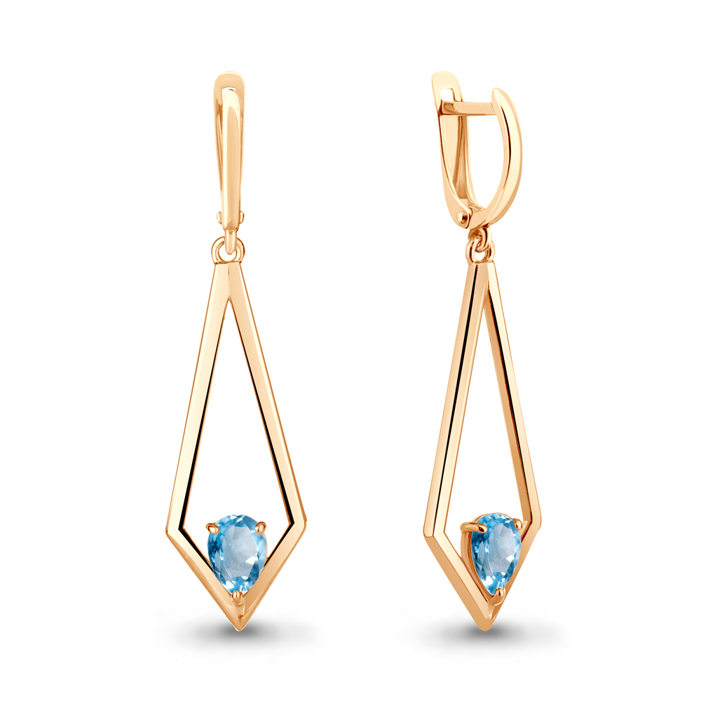 

Серьги подвески из серебра с топазом Aquamarine 4767305, 4767305_925_з