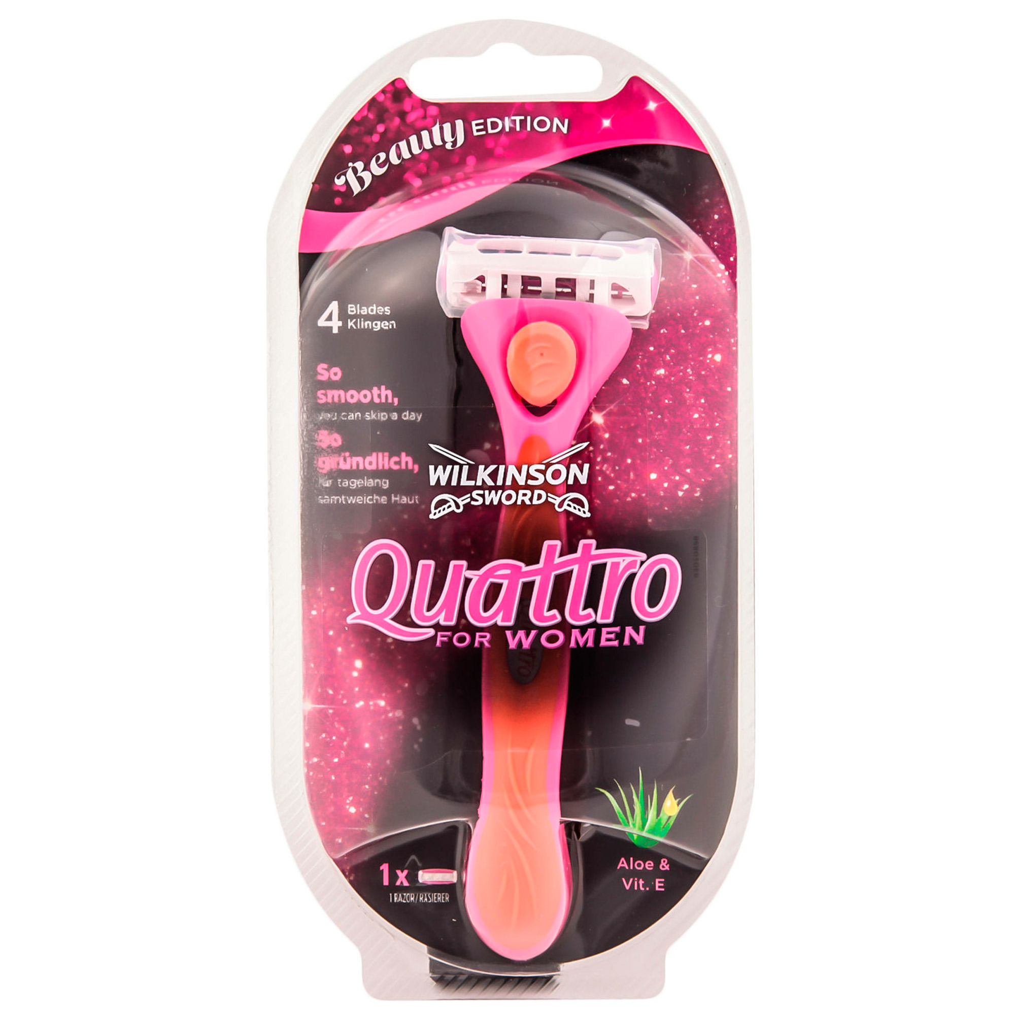 фото Бритвенный женский станок wilkinson sword quattro for women с 1 сменной кассетой